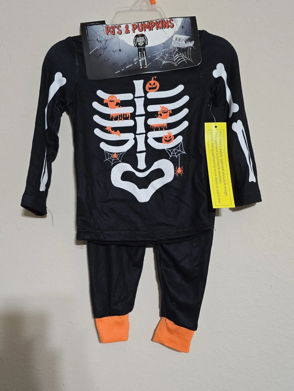 NWT Black & Orange Kids Skeleton Matching Set Size 12 Months